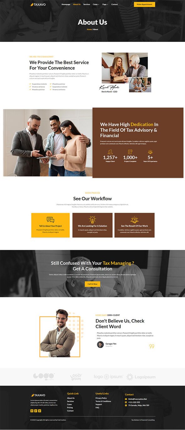 Taxavo - Tax Advisor amp Financial Consulting Elementor Template Kit TFx