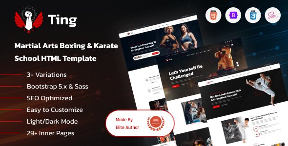 Ting - Karate amp Martial Arts HTML Template TFx