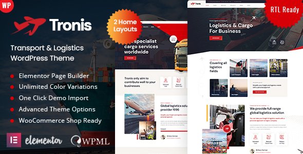 Tronis - Transport amp Logistics WordPress Theme TFx