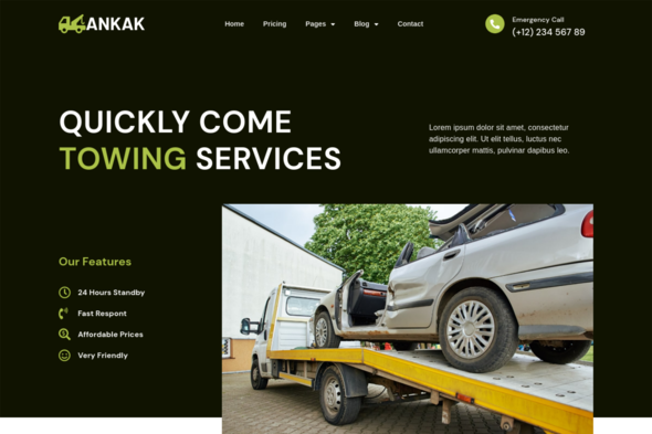 Ankak - Towing Services Elementor Pro Template Kit TFx