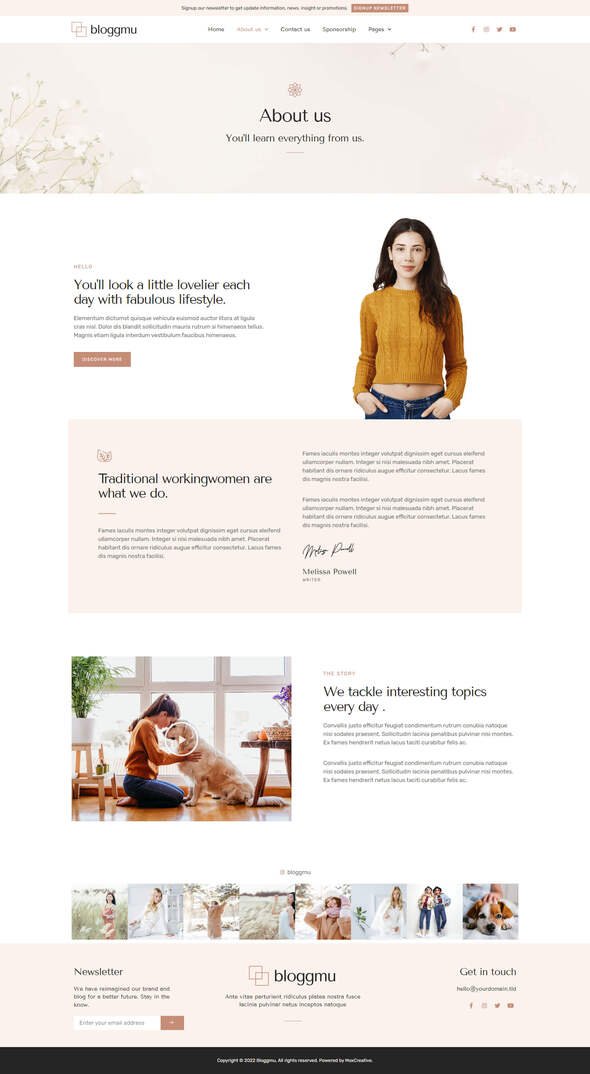 Bloggmu - Feminine Blog Elementor Template Kit TFx