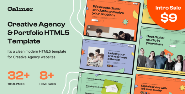 Calmer - Creative Agency amp Portfolio HTML5 Template TFx