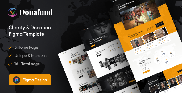 Donafund - NonProfit Charity Figma Template TFx