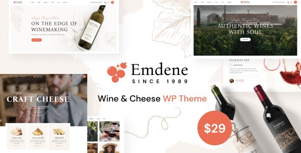 Emdene - Wine amp Cheese WordPress Theme TFx