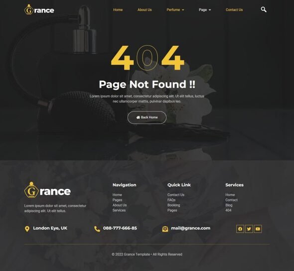 Grance - Perfume amp Fragrance Elementor Template Kit TFx