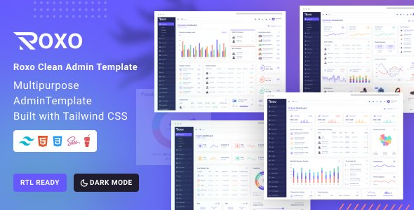 Roxo Multipurpose Tailwind Admin Template TFx