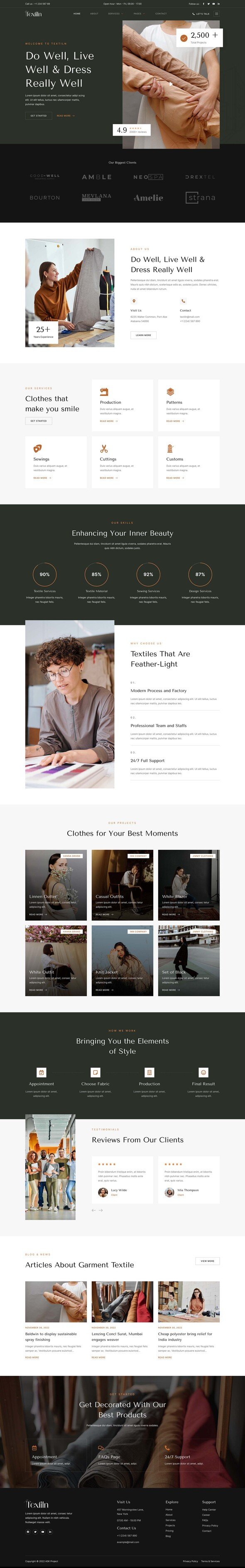 Textiln - Textile amp Garment Industry Elementor Template Kit TFx