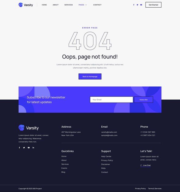 Varsity - Virtual amp Augmented Reality Services Elementor Template Kit TFx