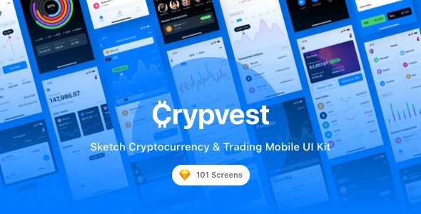 Crypvest - Sketch Cryptocurrency amp Trading Mobile UI Kit TFx