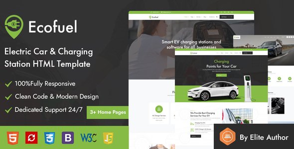 Ecofuel - Electric Car amp Charging Station HTML Template TFx