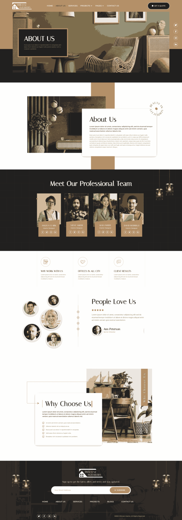 Hillcrest - Interior Design Elementor Template Kit TFx