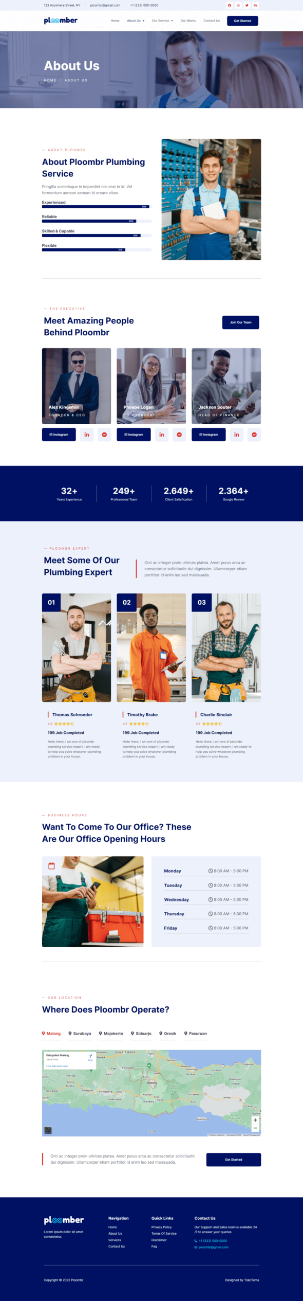 Ploomber - Plumbing Repair Elementor Template Kit TFx