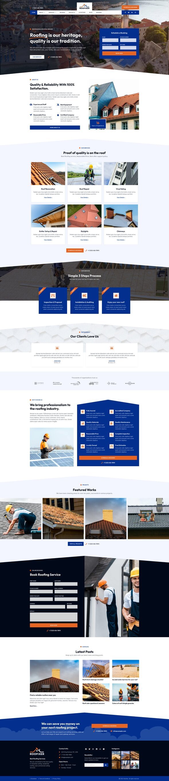 Roofixer - Roofing Service Elementor Pro Template Kit TFx