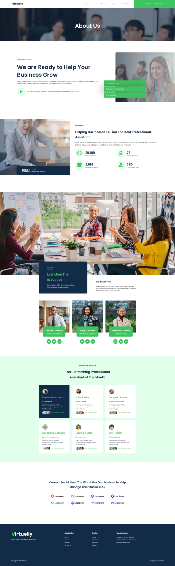 Virtuelly - Virtual Assistant Service Elementor Template Kit TFx