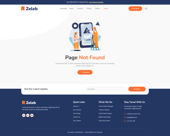 Zeleb - Social Media Marketing amp Digital Advertising Elementor Template Kit TFx
