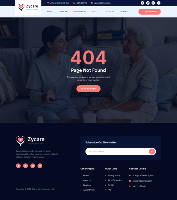Zycare  In-home Care amp Private Nursing Agency Elementor Template Kit TFx