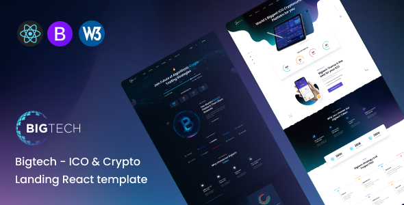 Bigtech - ICO amp Crypto Landing React Template TFx