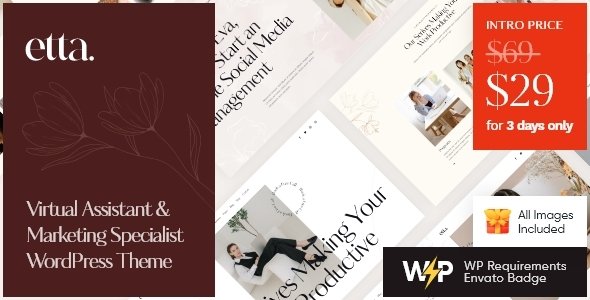 Etta - Virtual Assistant amp Marketing Specialist WordPress Theme TFx