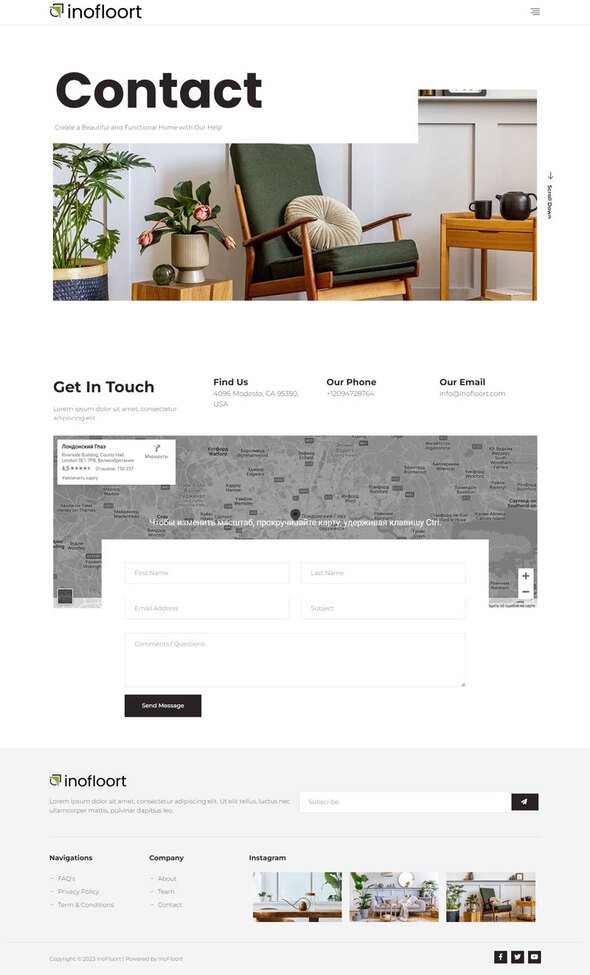 Inofloort - Interior Design Service Elementor Template Kit TFx