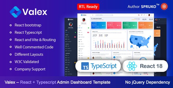 Valex  React TypeScript Admin amp Dashboard Template TFx