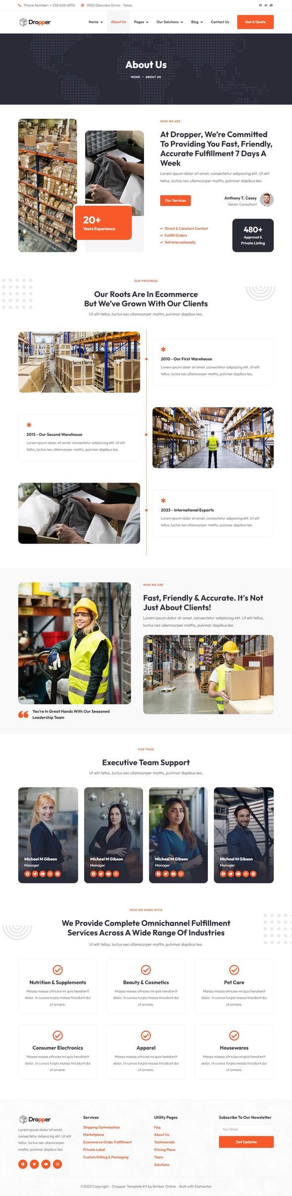 Dropper - Dropshipping amp Logistic Elementor Pro Template Kit TFx