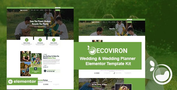 Ecoviron - Ecology amp Enviroment Charity Elementor Pro Template Kit TFx