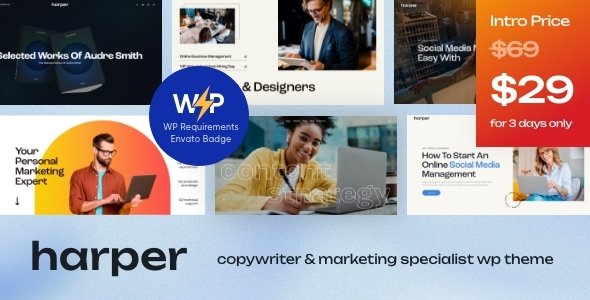 Harper - Copywriter amp Marketing Specialist WordPress Theme TFx