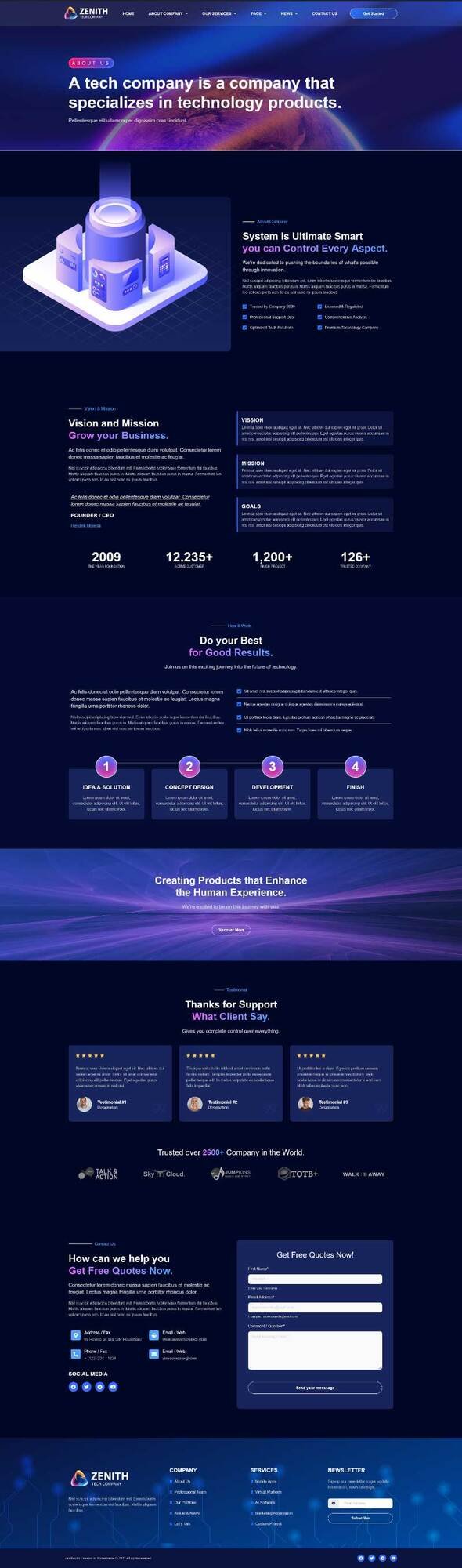 Zenith - Technology amp IT Company Elementor Template Kit TFx