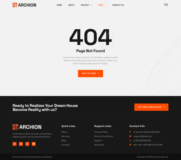 Archion  Architect amp Contractor Elementor Template Kit TFx