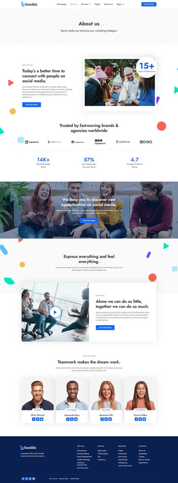 BuzzBiz - Social Media Marketing Agency Elementor Pro Template Kit TFx