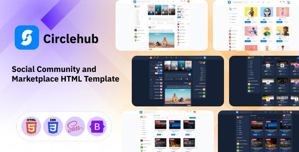 Circlehub - Social Community and Marketplace HTML Template TFx