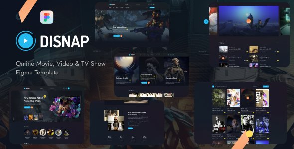 Disnap - Online Movie Video amp TV Show Figma Template TFx