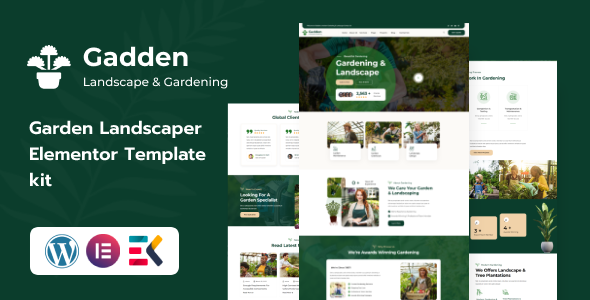 Gadden - Garden amp Landscaping Elementor Template Kit TFx
