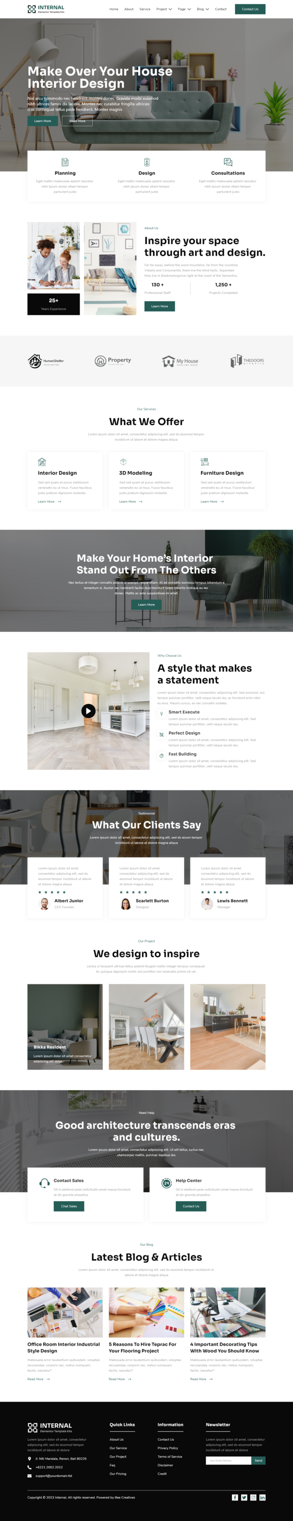 Internal - Interiror Design Services Elementor Template Kit TFx