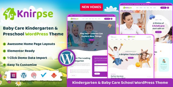 Knirpse  Kindergarten amp Baby Care WordPress Theme TFx
