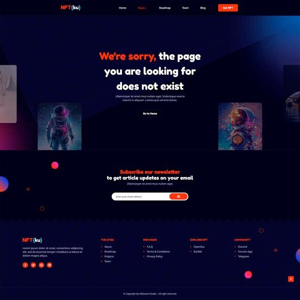 NFTku - NFT Project Elementor Template Kit TFx