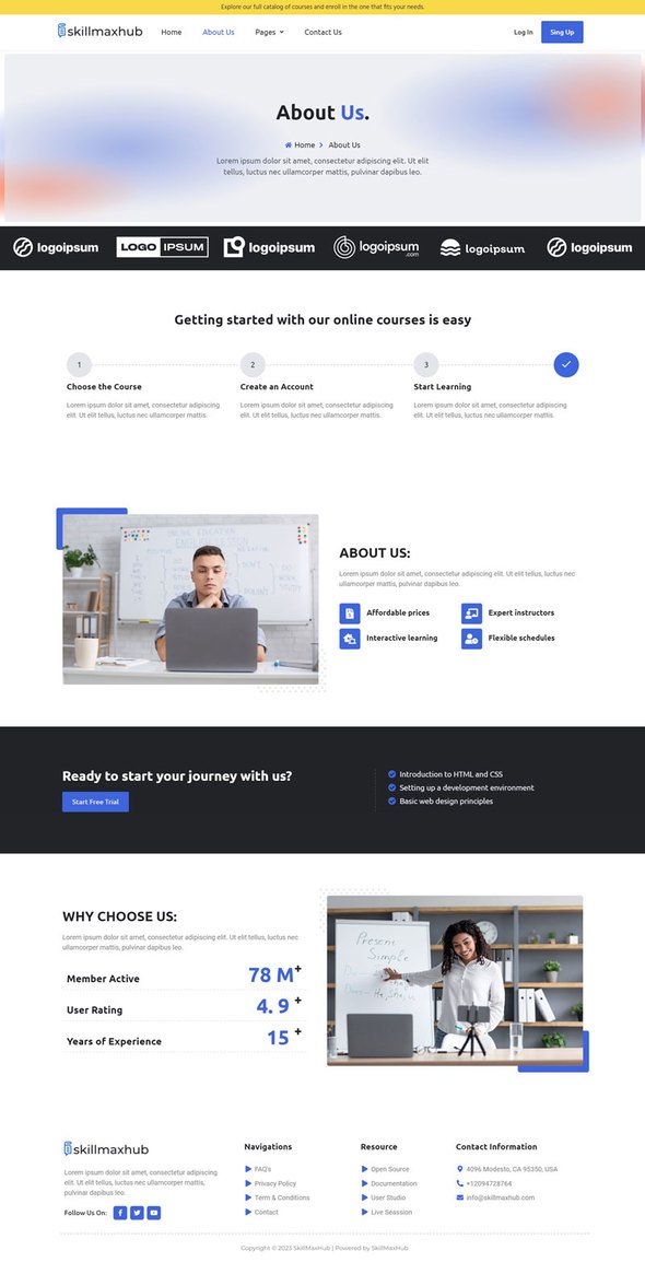 Skillmaxhub - Online Course amp Education Elementor Template Kit TFx