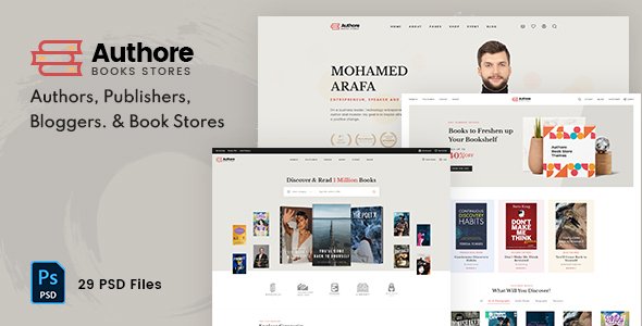 Authore  Authors and Publishers PSD Template TFx