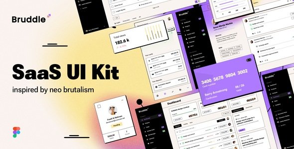 Bruddle - Neo Brutalism UI kit for SaaS Apps TFx