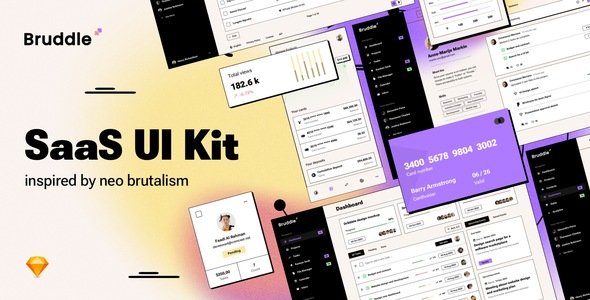 Bruddle - Neo Brutalism UI kit for SaaS Apps TFx