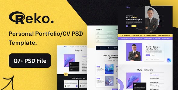 Reko - Personal PortfolioCV PSD Template TFx