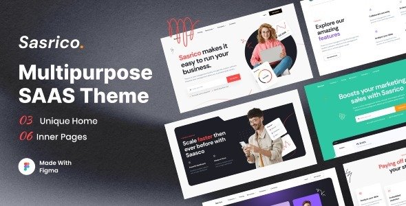 Sasrico - SaaS Website Figma Template TFx