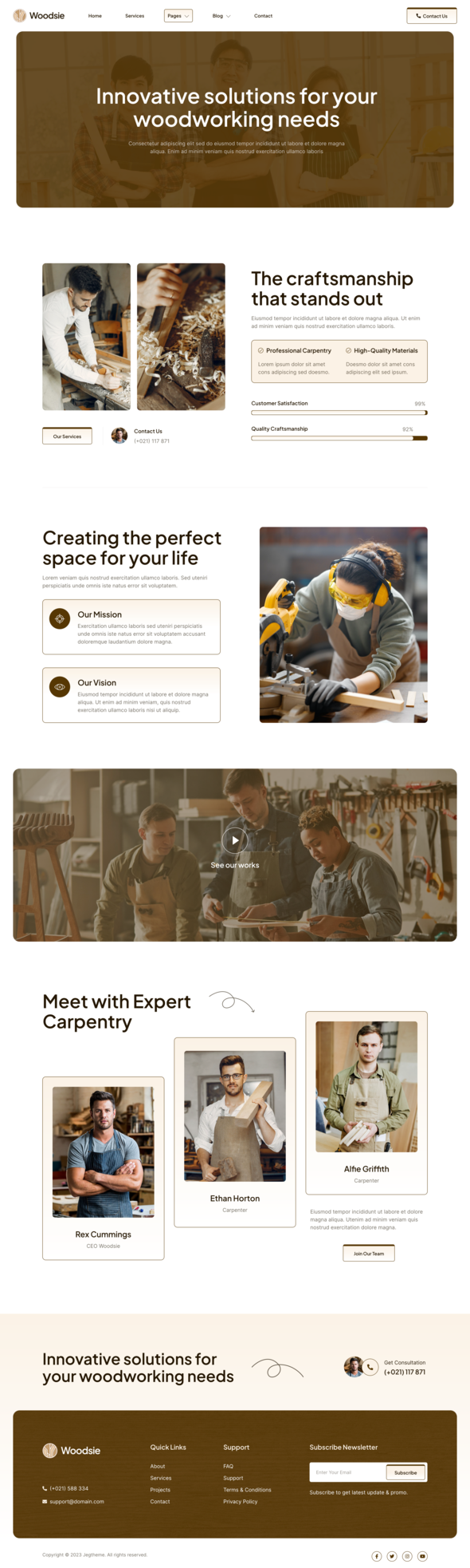 Woodsie  Carpenter amp Craftsman Elementor Template Kit TFx