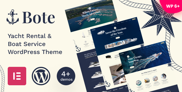 Bote - Yacht Rental amp Boat Service WordPress Theme TFx