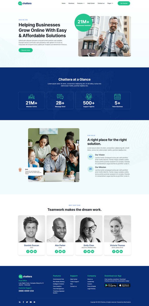 Chattera - Saas amp Chat Service Company Elementor Kit TFx