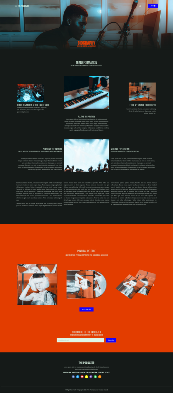 The Produzer - Music amp Band Elementor Template Kit TFx