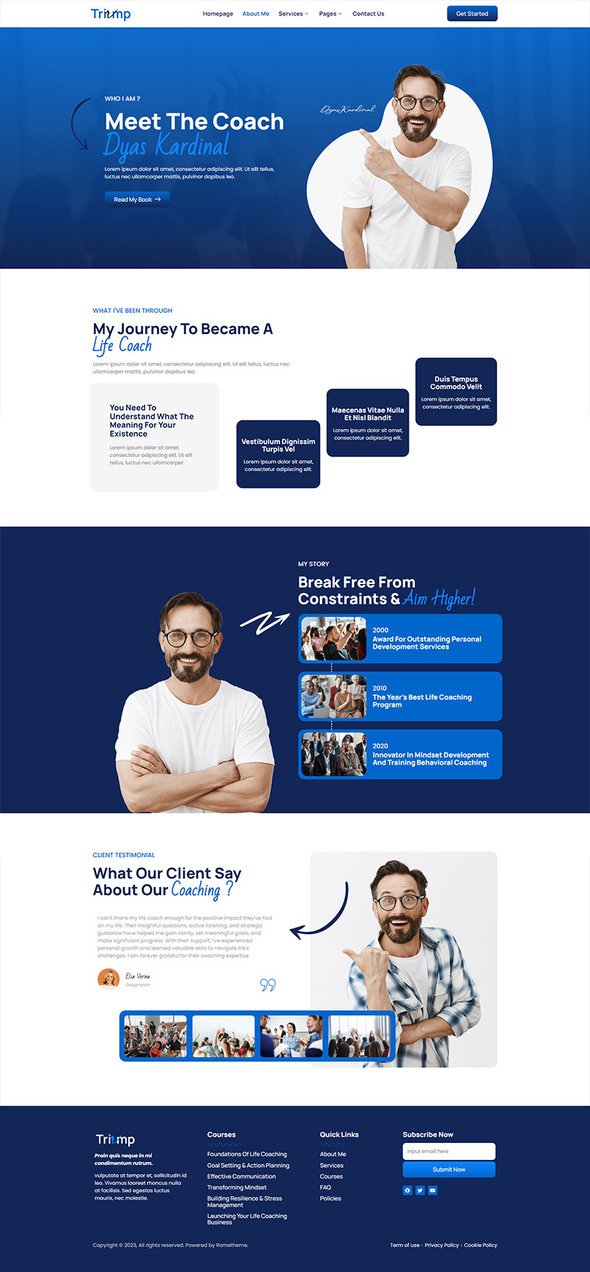 Triump - Life Coach amp Motivator Elementor Template Kit TFx