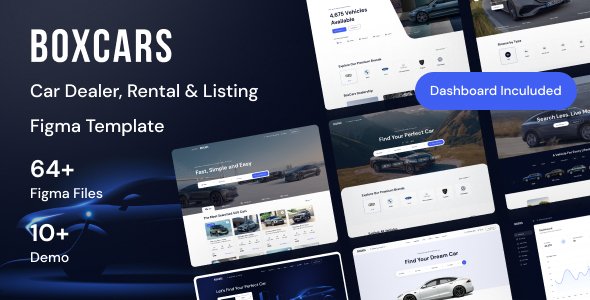 Boxcar - Car Dealer Rental amp Listing Figma Template TFx
