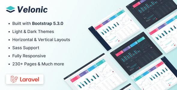 Velonic - Laravel Admin amp Dashboard Template TFx