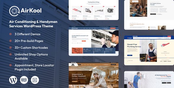 AirKool - Air Conditioning amp Handyman Services WordPress Theme TFx